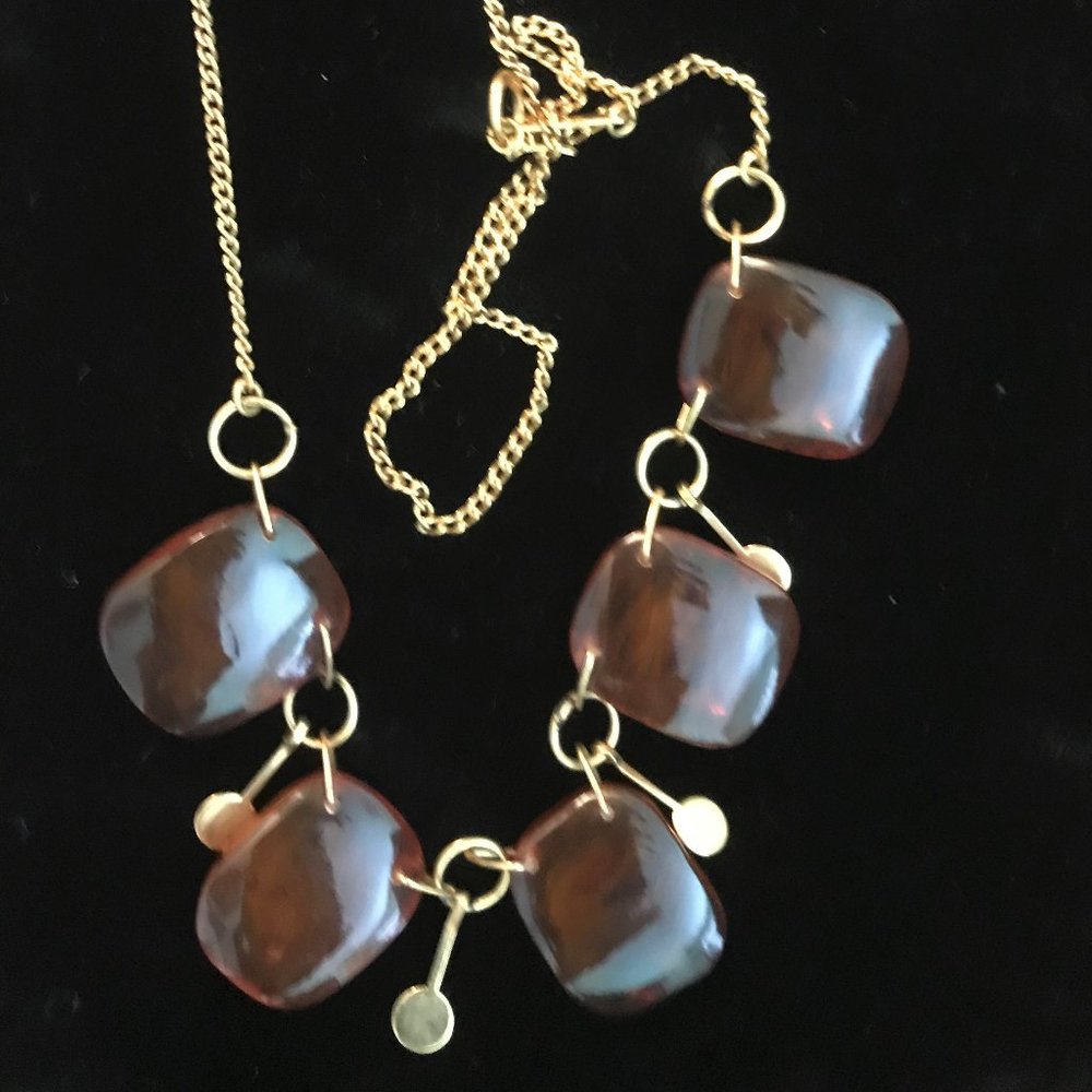 Baltic Amber and 9K Gold Necklace Vintage
